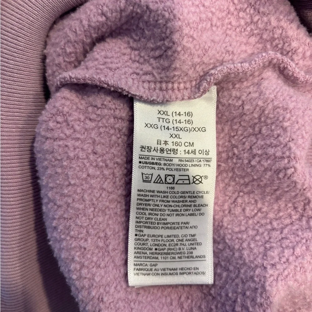 GAP Girl’s Casual Lavender Hoodie Sweater size XXL (14-16)
